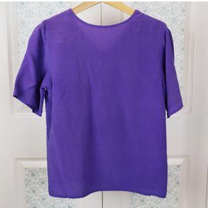 Vintage Tess short sleeve 100% silk blouse